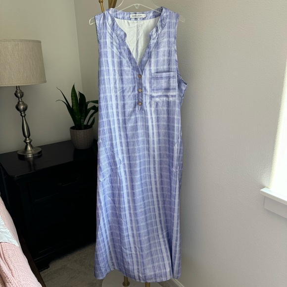 MISSLOOK Dresses & Skirts - MISSLOOK Plaid Midi / Maxi Dress - XXL - Blue